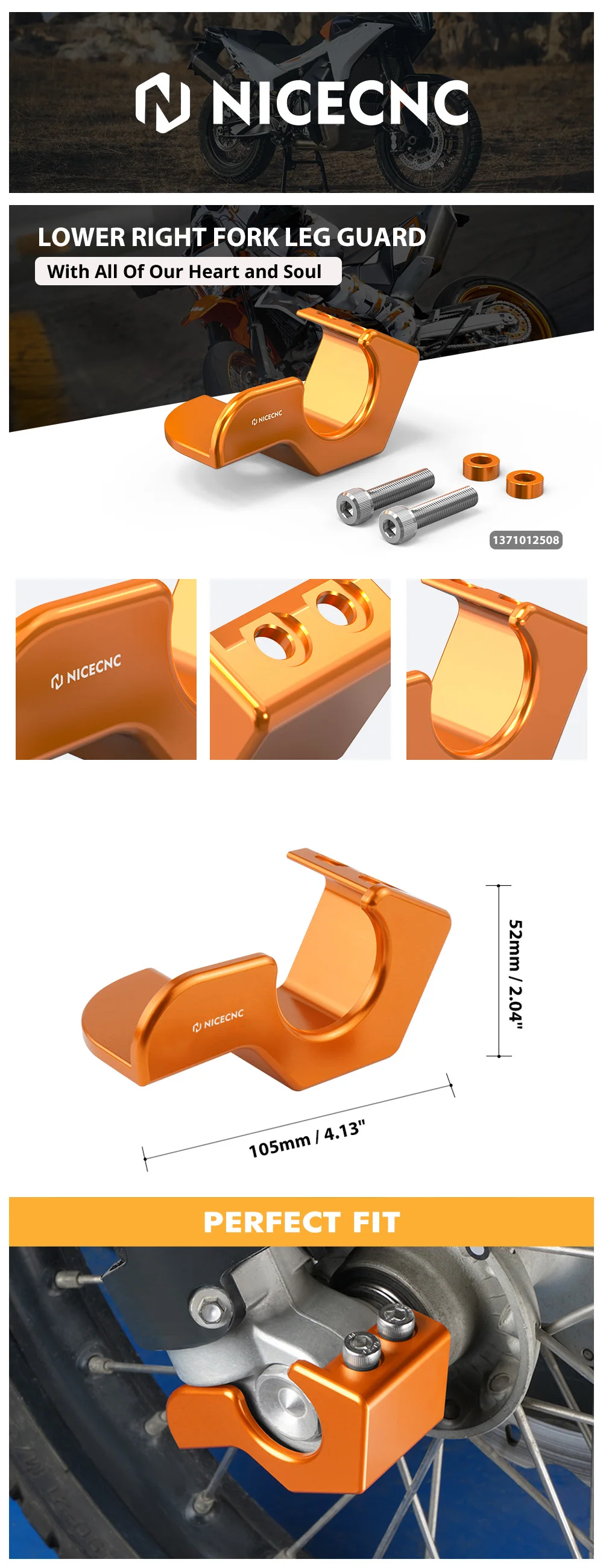 Für KTM 690 Enduro R 2014–2018, unterer Gabelbein-Schuhschutz, untere rechte Gabelbeinschutz, 690 Enduro R 2014 2015 2016 2017 – Detail 1
