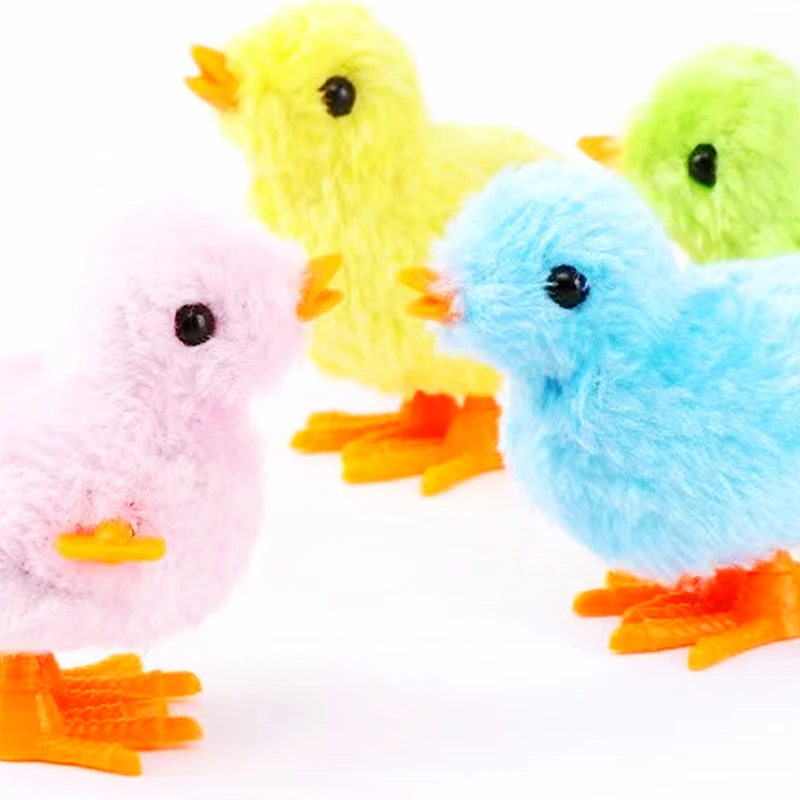 3PCS Fun Clockwork Plush Jumping Chick Toys Kids Baby Shower Birthday Favors Halloween Easter Homecoming Boys Girls Gift Packs