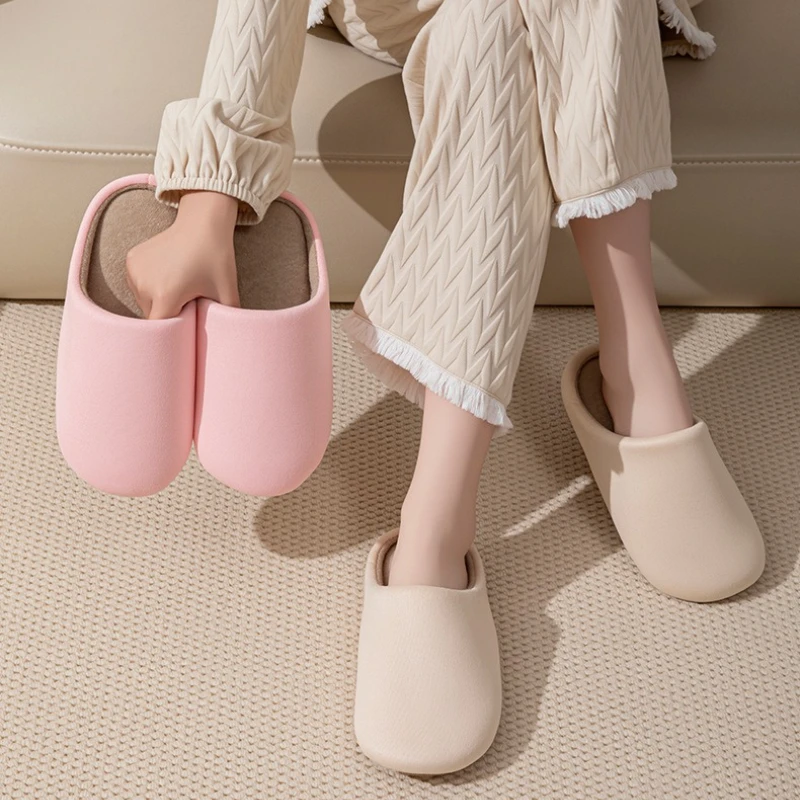 Neutral Soundproof Cotton Slippers Japanese-style Soft Soleslip-resistant Couple's Winter Slippers Indoor Floor Household Shoes