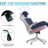 Ergonomic Office Chair M903, High Back Comfy Mesh Desk Chair with Wheels, Adjustable Lumbar Support, Headrest, Pink 6