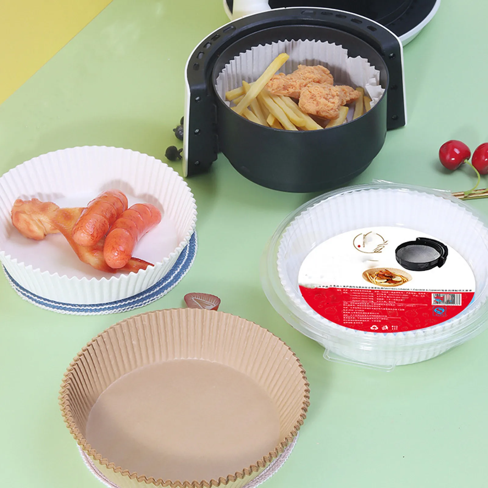 

10PCS Fryer Pad Paper Food Baking Paper High Temperature Resistant Fryer