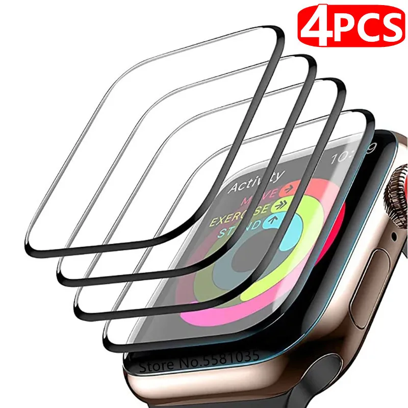 1-4PCS Protector Film for Apple Watch 7 6 SE 5 4 3 Screen Protectors 40MM 41MM 42MM 44MM 45MM on Iwatch 4/5/6/SE/7 Series 38mm