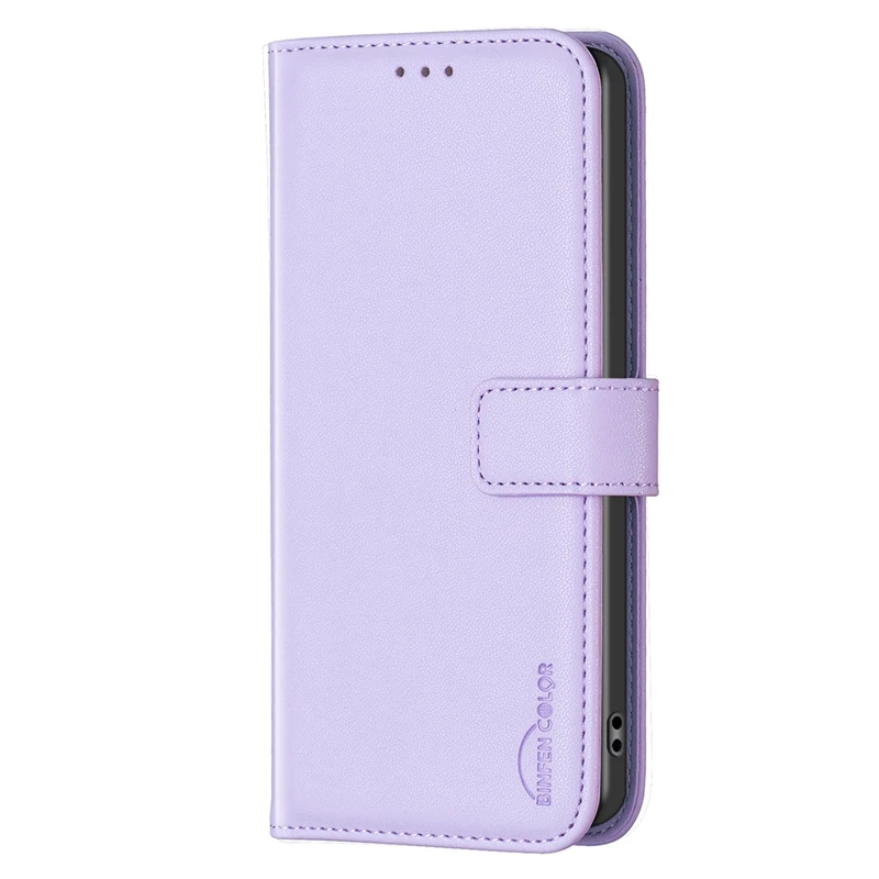 Stylish Solid Color Leather Wallet Phone Cover with Magnetic Closure