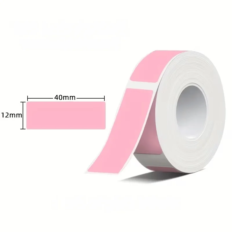 12x40mm 핑크 열전사 라벨 160개/롤 방수 및 찢김 방지 홈 오피스 이름표 및 스위치 라벨용