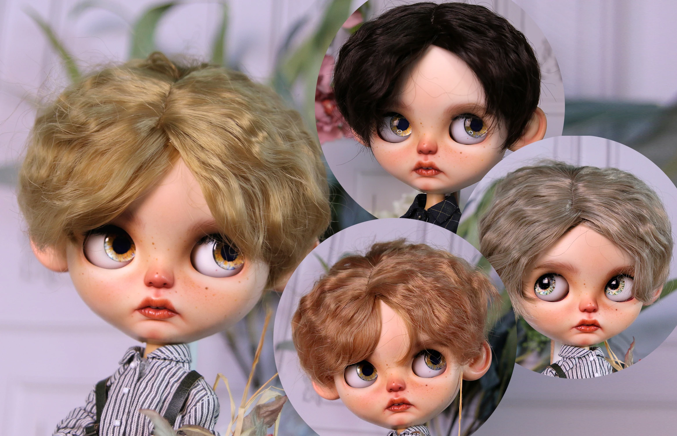 

Blythes Doll Eulation Hair Fits the 1/6 Size Fashion Sunny Personality Premium High Temperature Filament Parting Foam Roll Wigs