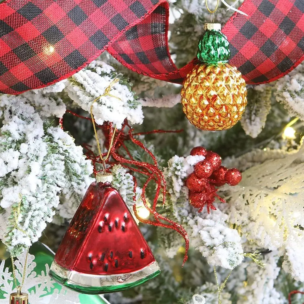 thumbnail image 1 of Christmas Tree Ornaments Hanging Baubles New Glass Fruit Ornaments Pineapple Cupcake Small Christmas Tree Decorations Christmas, 1 of 5