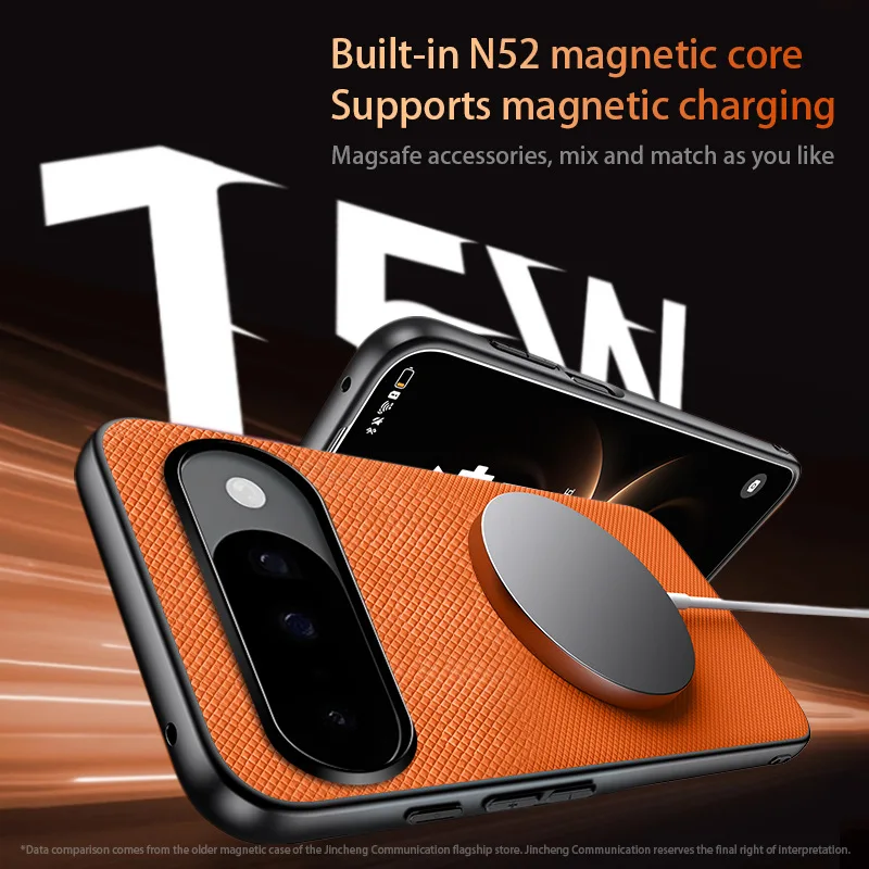 Sleek Matte Magnetic PU Leather Phone Case with Metal Lens Frame Cover
