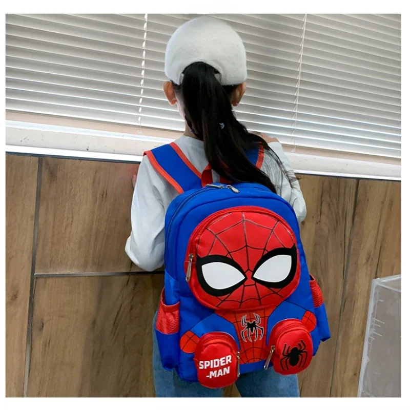 MINISO Disney Super Heroes Spider Man Children School Book Bag Cute New Personalized Cartoon Print Backpack for Boys Best Gift 4