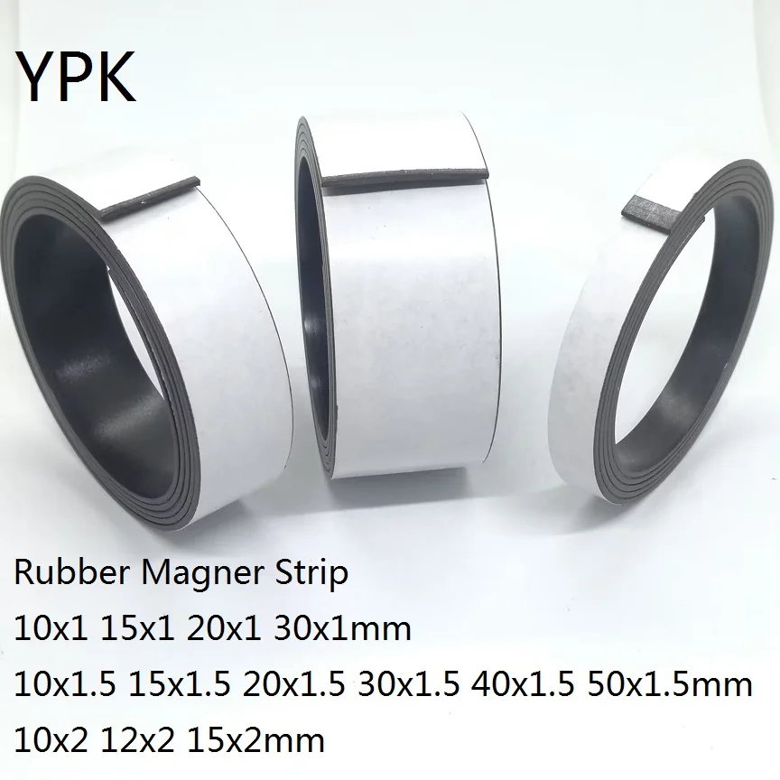 Adhesive Magnetic Tape 1Meter/LOT Rubber Magnet 10*1 15*1 20*1 30*1 mm Self Adhesive Flexible 10mm/15mm/20mm/30mm thickness 1-2mm adhesive magnetic tape,self adhesive magnets,adhesive magnetic sheets,magnetic strip