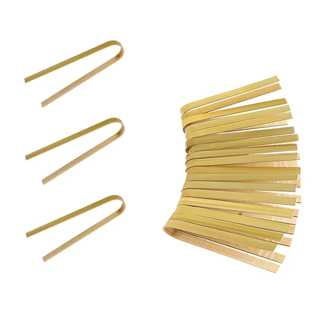 20Pcs Wooden Bamboo Tongs Cooking Utensils Mini Bamboo Tongs Natural Toast for Cooking