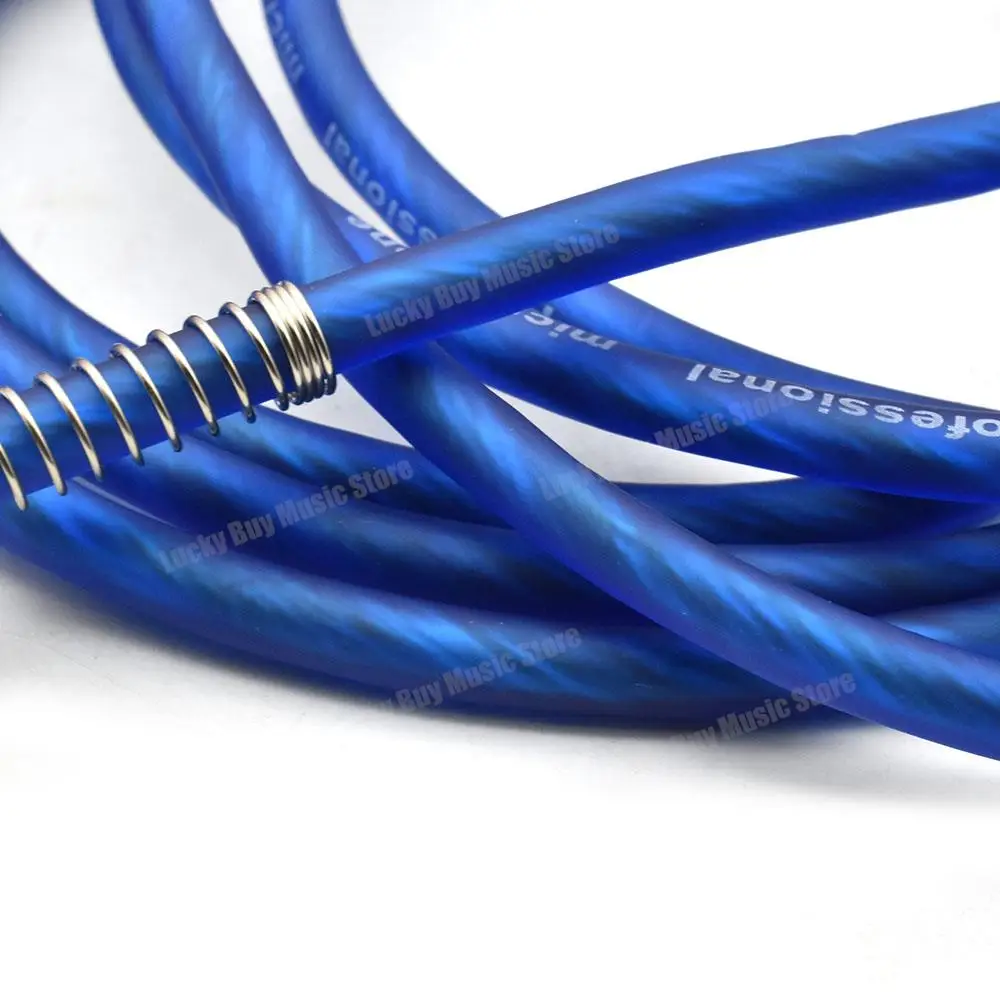 BLUE 3 METERS DOUBLE STEREO JACK 6.35MM CABLE - Clandestine Guitars