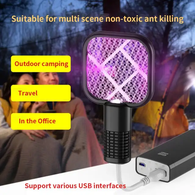 Fly Bug Zapper Elektromos Szúnyog Swatter Sütő Rovar Ütők Swatters Mosquitos Killer Trap Usb Outdoor