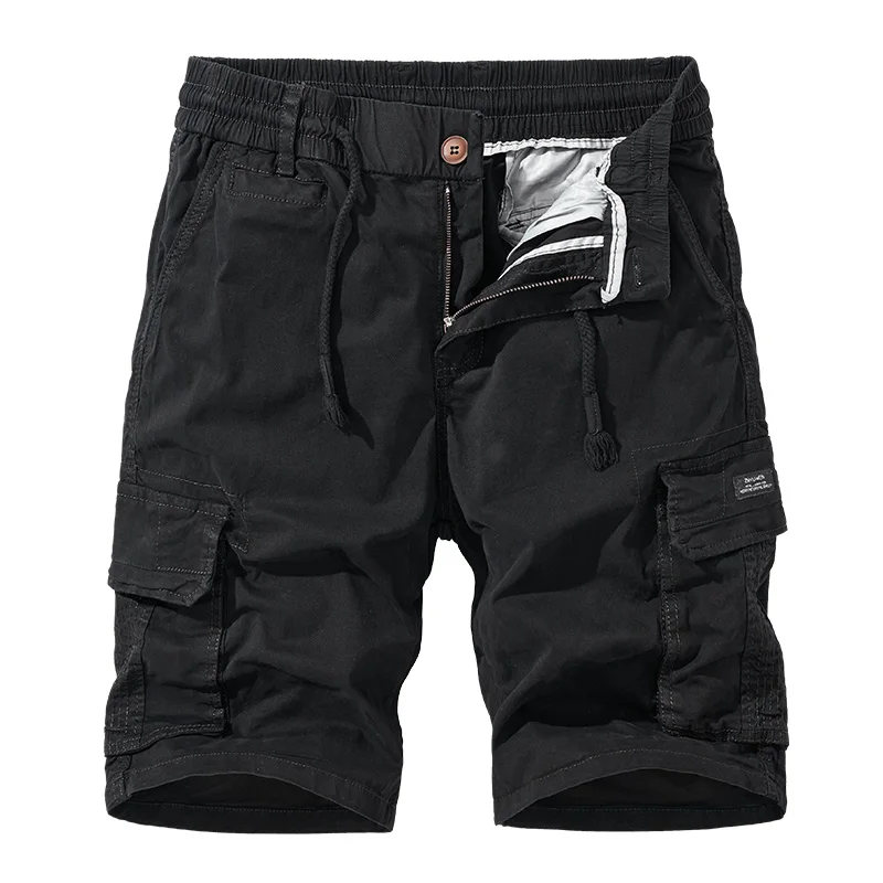 CAAYU Summer Men Cargo Tactical Short Pants Multi Pocket Shorts Men Japanese Streetwear Casual Fashion Jogger Outdoor Gray Pants