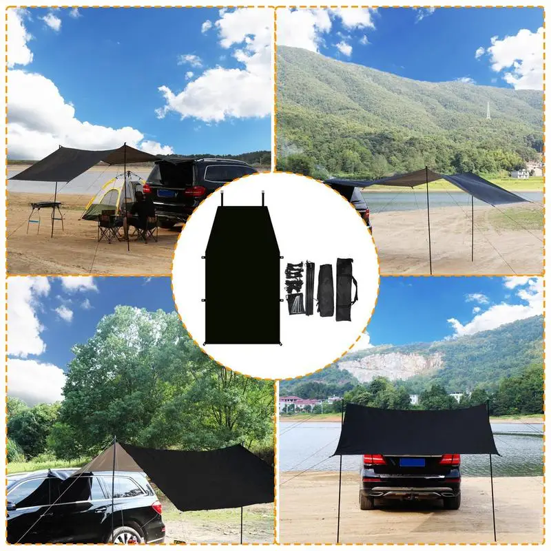 Car Awning Oxford Cloth Car Side Awning Rooftop Camping Sunproof Tent Universal Suv Windproof Camping Gear Tent For
