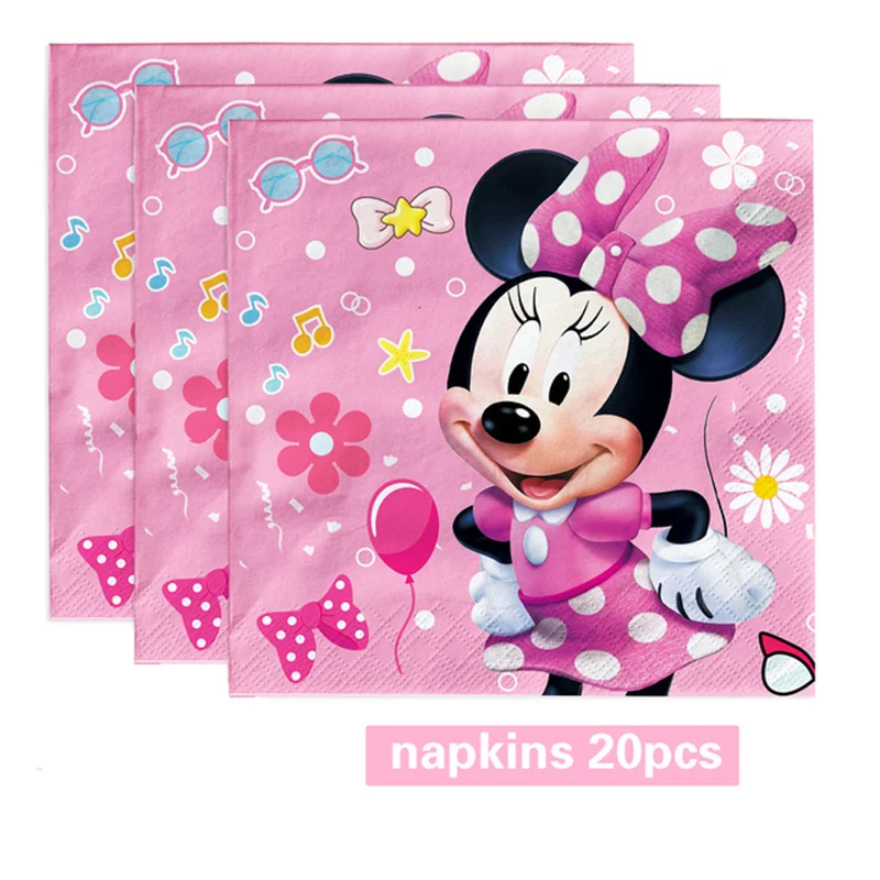 Minnie Mouse decorazione per feste di compleanno Minnie tovaglia usa e  getta stoviglie copritavolo per feste per ragazze forniture per Baby Shower