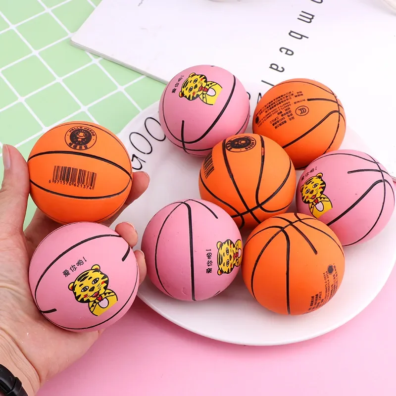 

6cm Ultra-high Elastic Mini Rubber Small Basketball Decompression Elastic Ball Children Toy Mini Basketball Christmas Gift