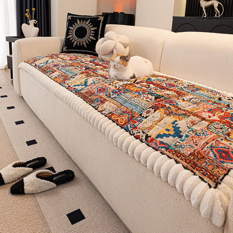1Pcs Simple Thick Sofa Mat Soft Comfortable Non-Slip Slipcover Wear-resistant Anti-Cat Scratch Chair Cover Home Decor