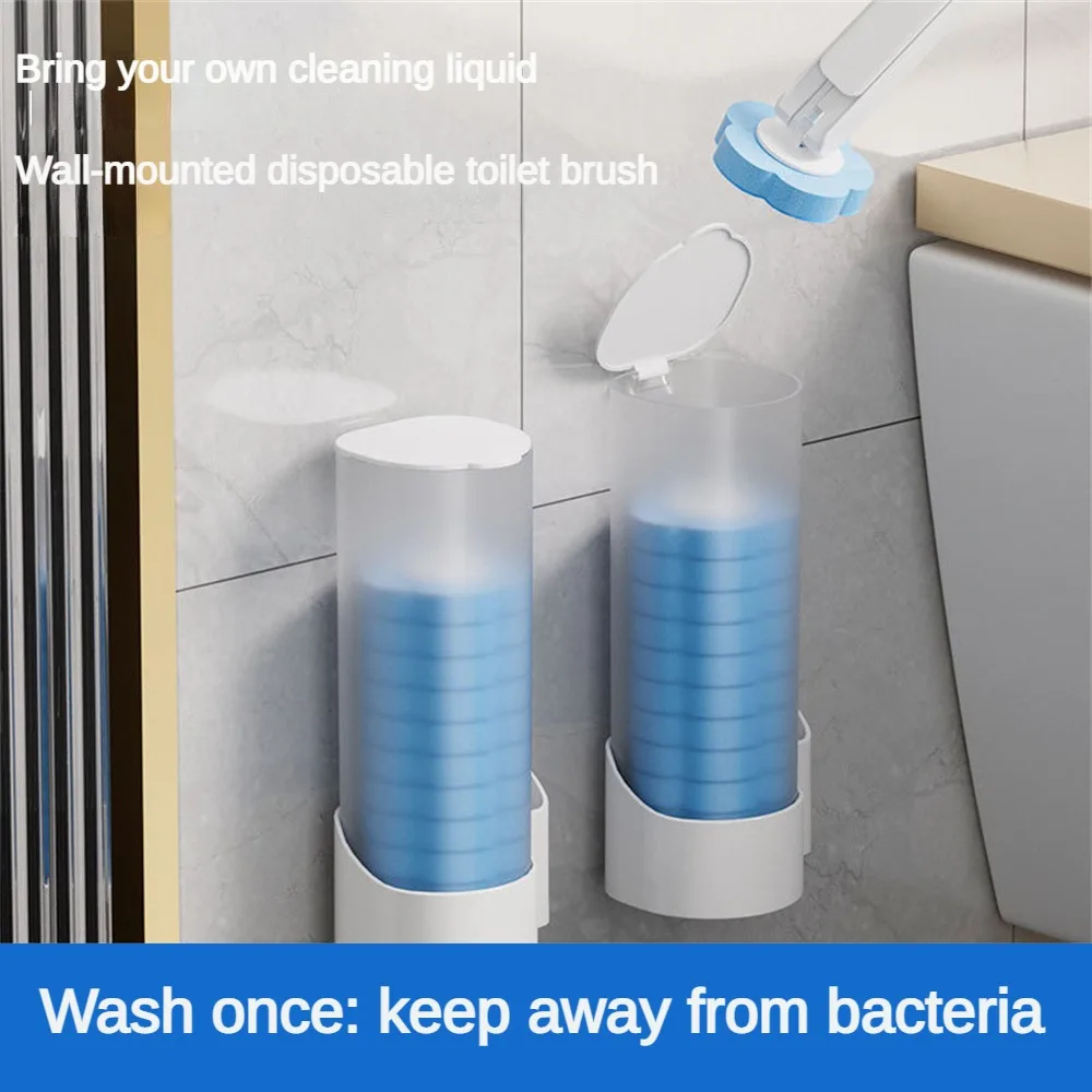 Cleaning Brush Set Transparent Wall-mounted Brush Toilet Clean Toilet Brush Wall Mounted Toilet Brush Pp Sponge Disposable