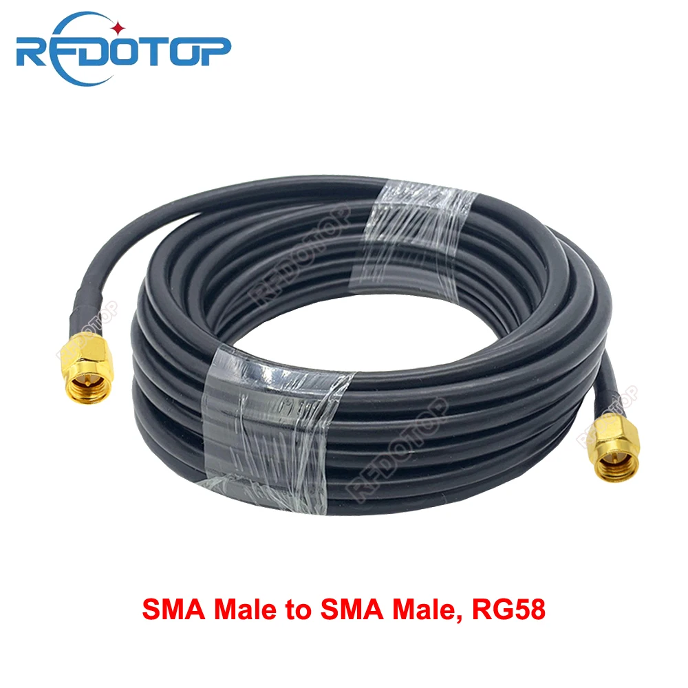 Drone Accessories 1M 2M 5M 10M 20M SMA Male to SMA Male RG58 50ohm Coaxial Cable Plug WiFi Antenna Extension Connector Adapter Pigtail