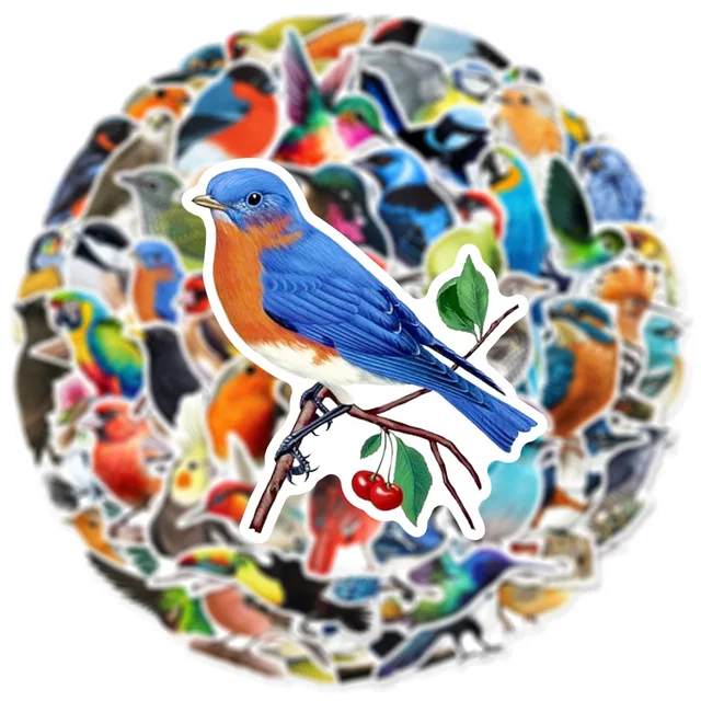 50pcs Colorful Birds Animals Cartoon Graffiti Stickers DIY Phone Guitar Laptop Notebook Suitcase Cup Waterproof Sticker Kids Toy 4