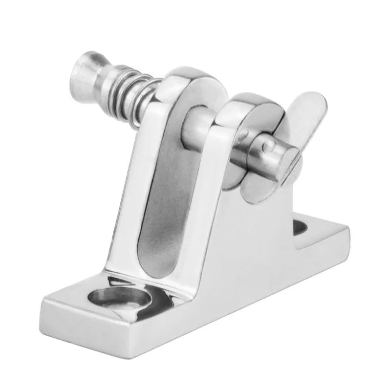 

Boat 316 Stainless Steel Deck Hinge Flat Mount Bimini Top Frame Base Mount Quick Release Pin Fastening And Mounting Fitting