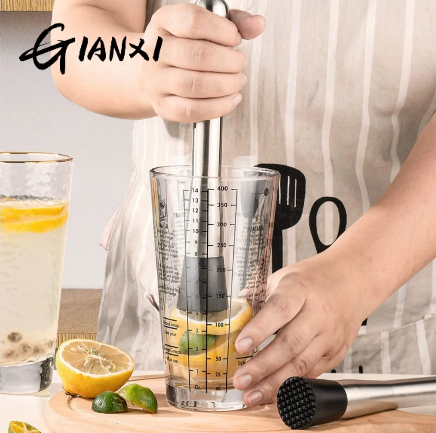 GIANXI Stainless Steel Ice Rammer Food Grade Bar Shaker Cup Ice Crusher Tool Multi-functional Household Fruit Juicing Tool