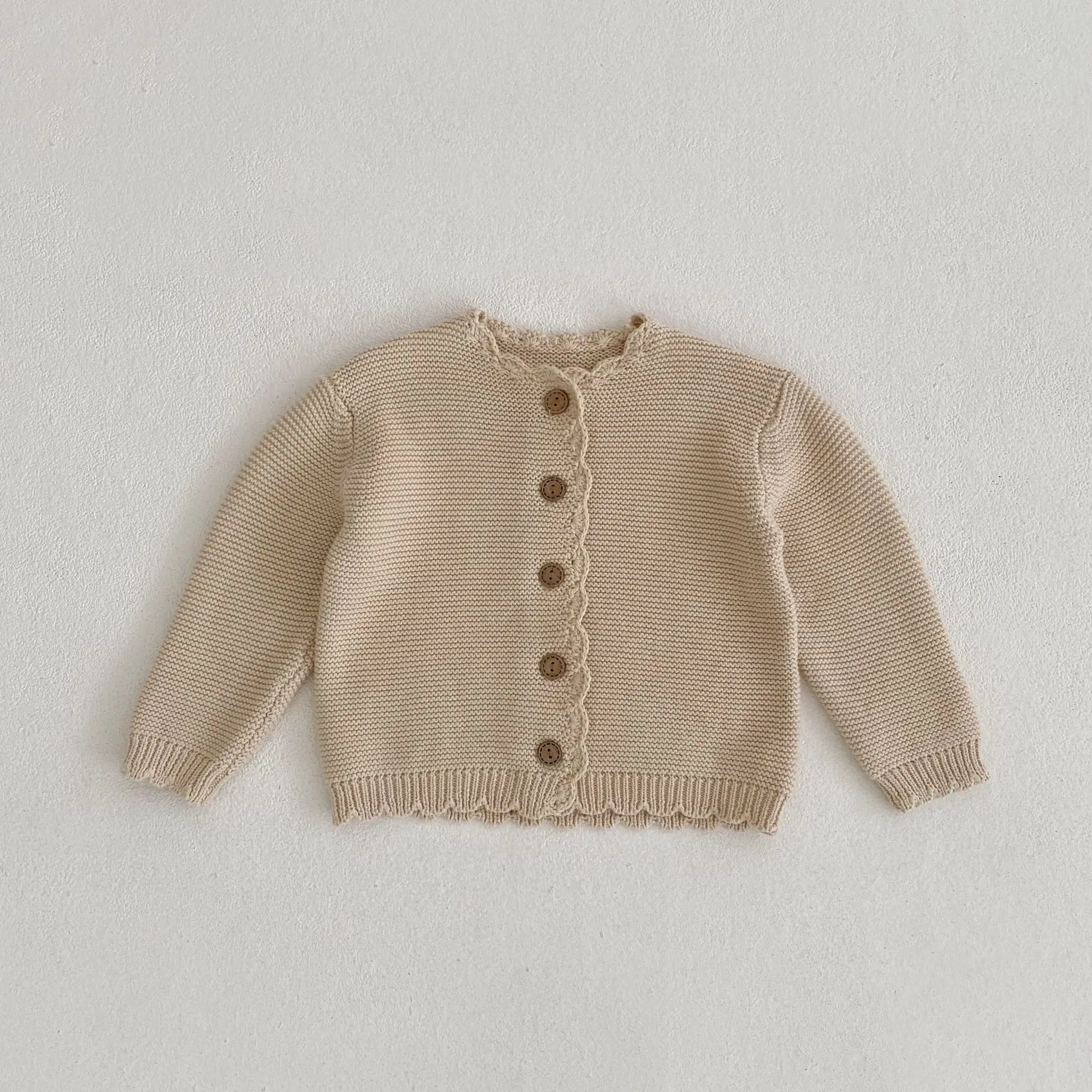 2025 Autumn New Baby Long Sleeve Sweater Coat Boys Girls O-neck Cardigan Jacket Infant Toddler Solid Versatile Knitted Clothes 6