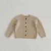 2025 Autumn New Baby Long Sleeve Sweater Coat Boys Girls O-neck Cardigan Jacket Infant Toddler Solid Versatile Knitted Clothes 6