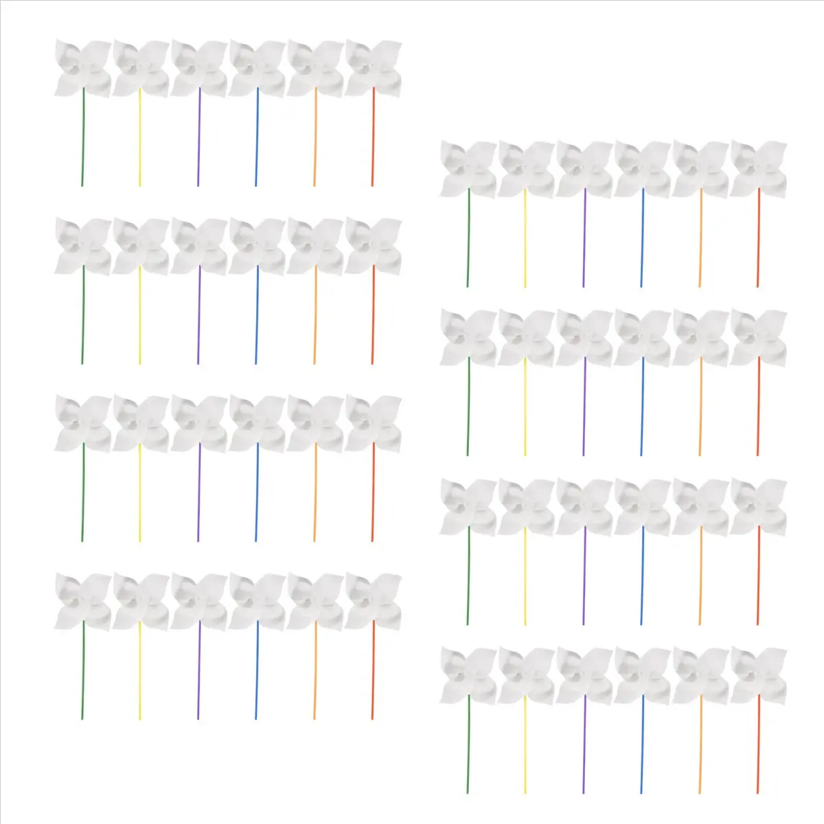 (A26M) 48개 DIY 바람개비 공예 흰색 빈 종이 바람개비 어린이를 위한 나만의 바람개비 색칠하기 여름 활동 미술 활동