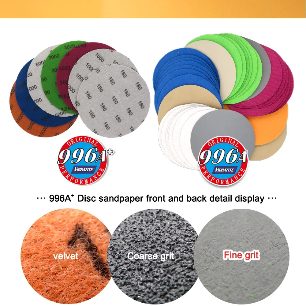 50Pcs 5 Inch 125mm Waterproof Sanding Discs Hook & Loop Silicon Carbide Sandpaper Wet/Dry 60 -10000 Grit for Polishing Grinding sanding discs