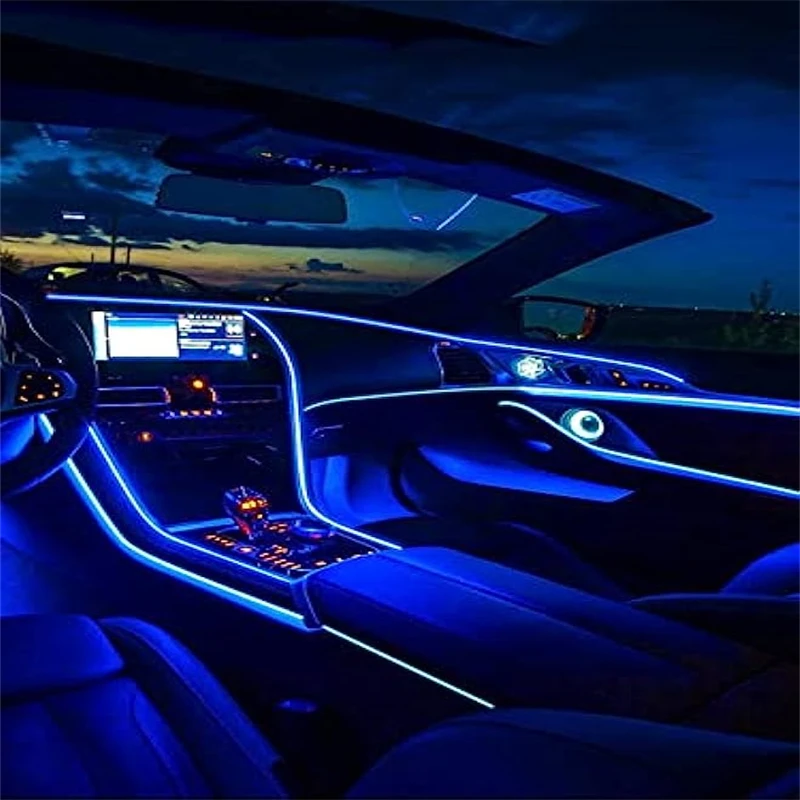 Car Interior Led Decorative Lamp EL Wiring Neon Strip For Auto DIY Flexible Ambient Light USB Atmosphere Accessories Interior