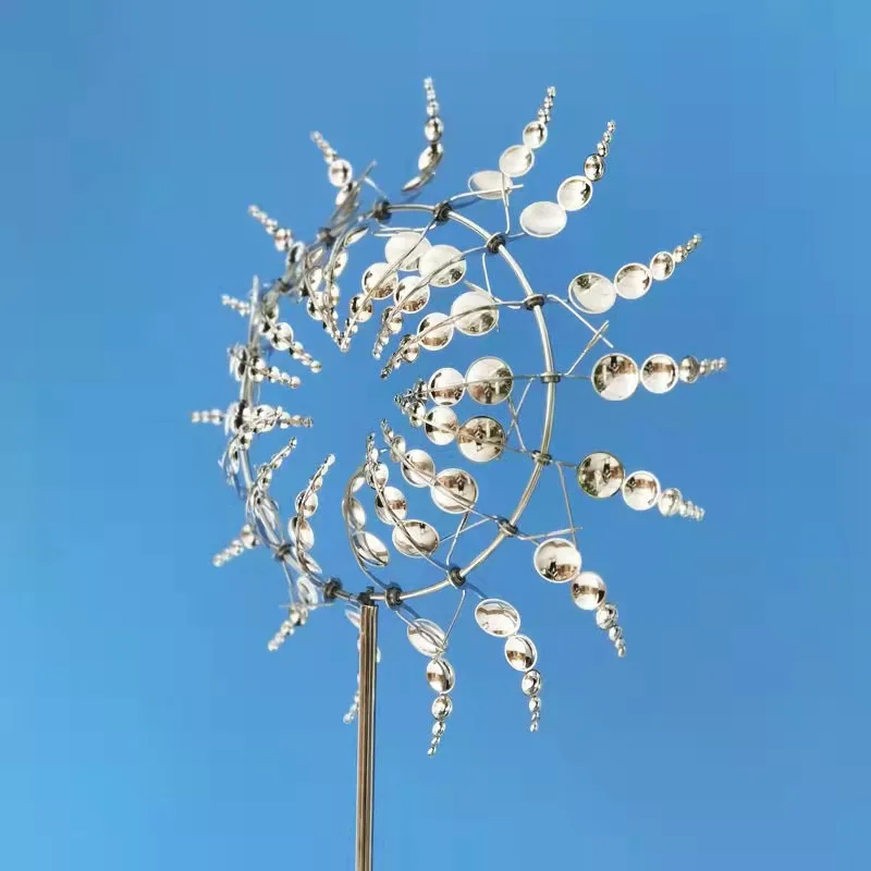 Magical Kinetic Metal Windmill Spinner Unique Wind Powered Catchers Creative Patio Garden Lawn Outdoor Courtyard Decoration 2
