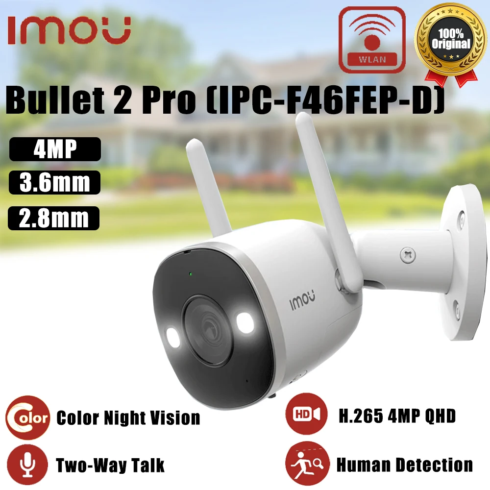 

Imou Bullet 2 Pro 4MP Security Protection Full Color IR30M Suppout Human Motion Detection 8X ZOOM Outdoor Camera Two-Way Talk