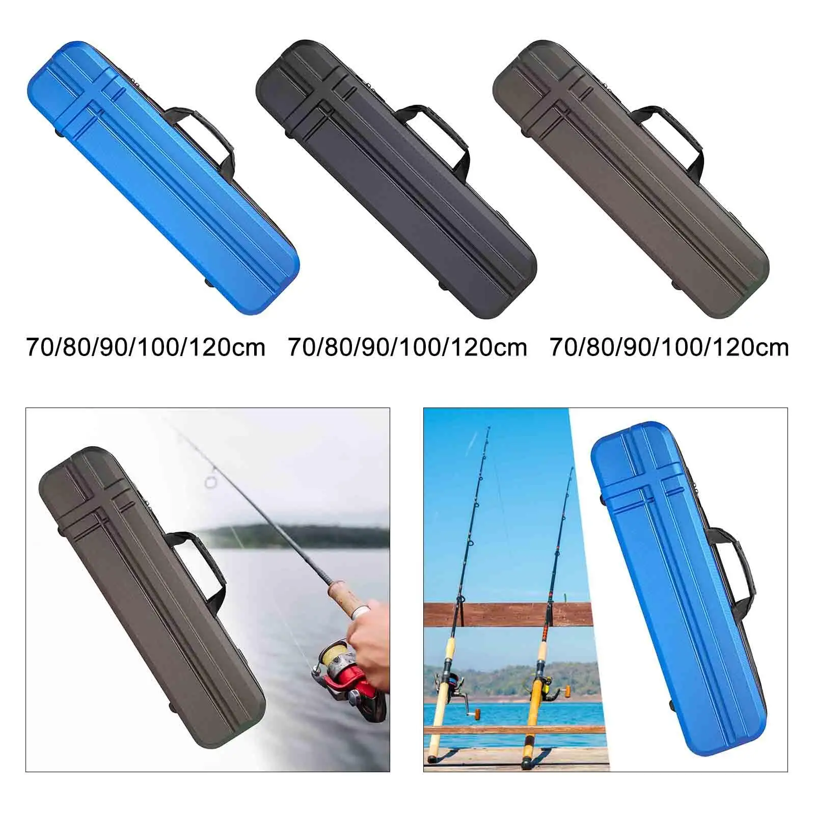 Fishing Rod Storage Bag Carry Bag Hard Shell Portable Fishing Pole Reel Gear Storage Bag Waterproof with Handle Multipurpose