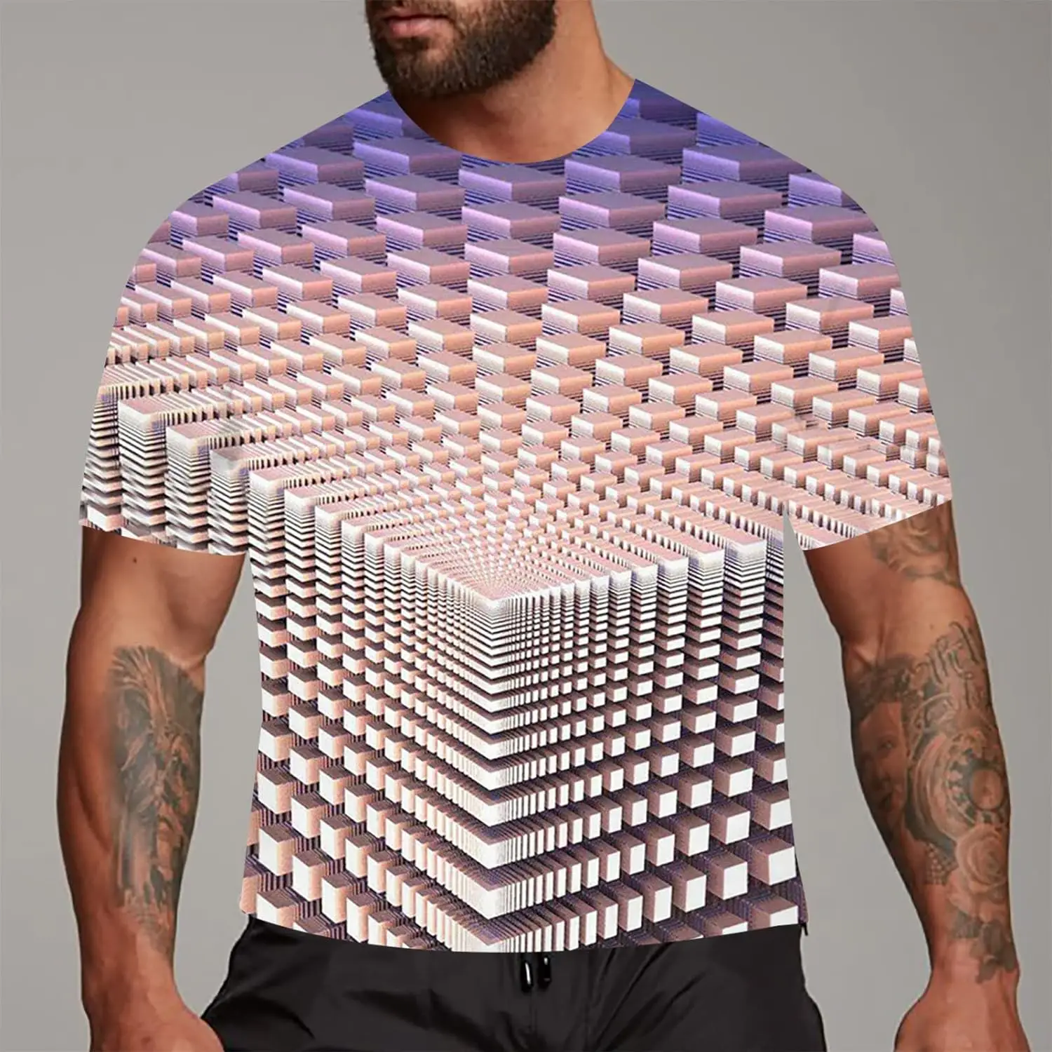 

Men's Fashion 3D Print T Shirts Funny Graphics Pattern Crewneck Short Sleeve Tees Men clothes shirts graphic tee