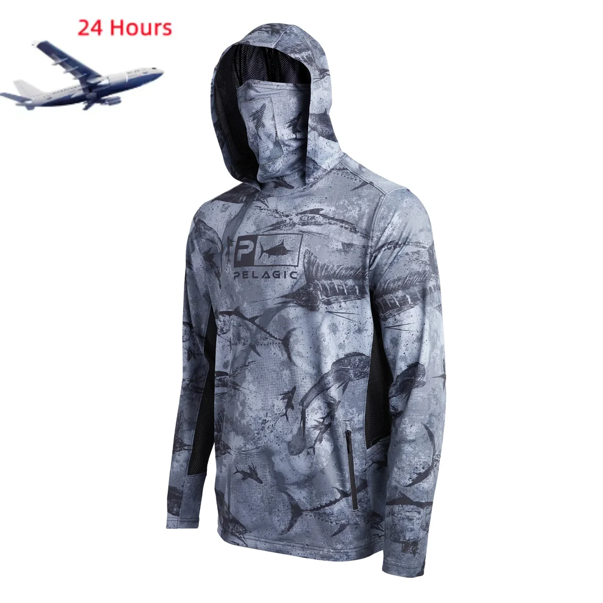 

PELAGIC Mask Hoodies Fishing Shirt Climbing Camping Hiking Sun Protection Quick Dry Breathable Fishing Clothing Upf 50+ Apparel