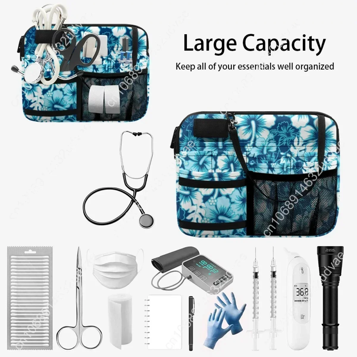 Luxury Hibiscus Flower Hawaiian Style Women's Waist Bag Adjustable Casual Medical Nurse Belt Bag Organizer Pouch Tool Holder New