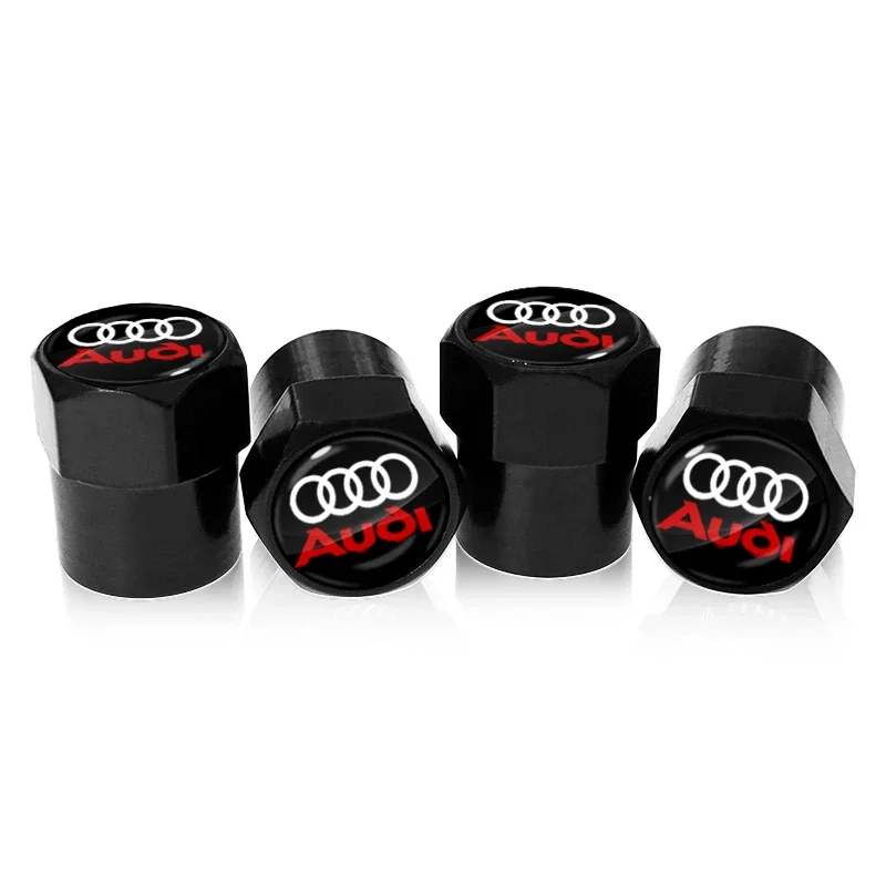 Premium Car Valve Stem Caps with Emblem - Set of 4