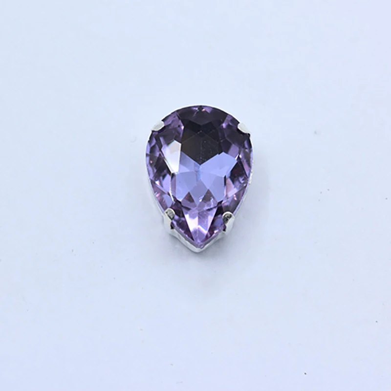 4-40MM 24-Colors Sew on Water Drops Rhinestone Crystal Silver Claw Button Teardrop For Jewelry/ Wedding Dress Bag Shoe Diy Trims