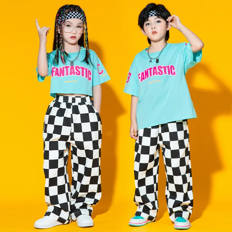 Children Hip Hop Costumes Girls Boys Hiphop Party Stage outfits Jazz Competition Ballroom Dance Clothes Dancewear Perform