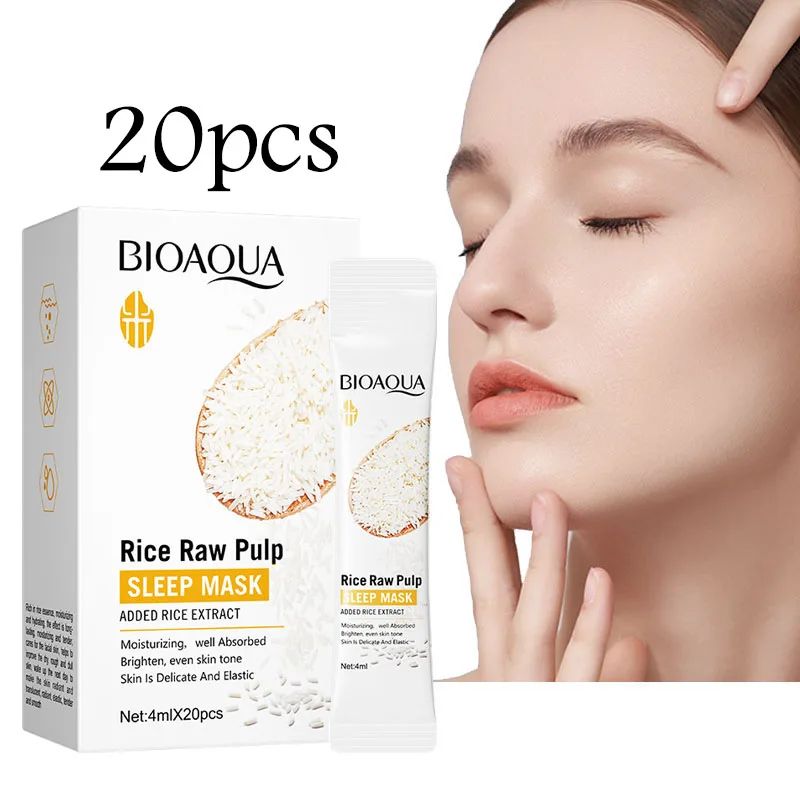 

BIOAQUA Rice Raw Pulp Sleeping Masks Whitening Anti Wrinkle Anti-aging Moisturizing Face Mask Mask for face Women