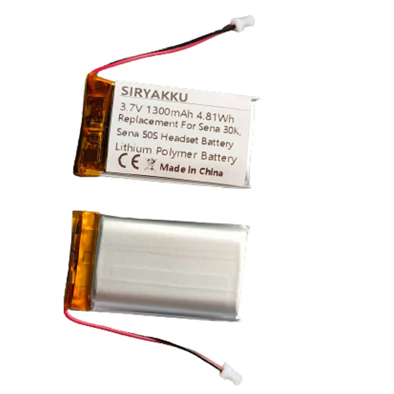 Batteria Ricaricabile 3.7V 1300Mah Per Sena 30K,Sena 50S, Sena 50S Auricolare Bluetooth Per Moto, Interfono Per Casco