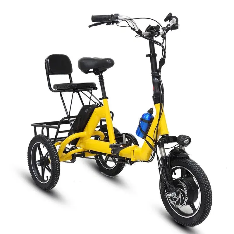 Folding Electric Tricycle Adults With Passenger Seat 350w 48v