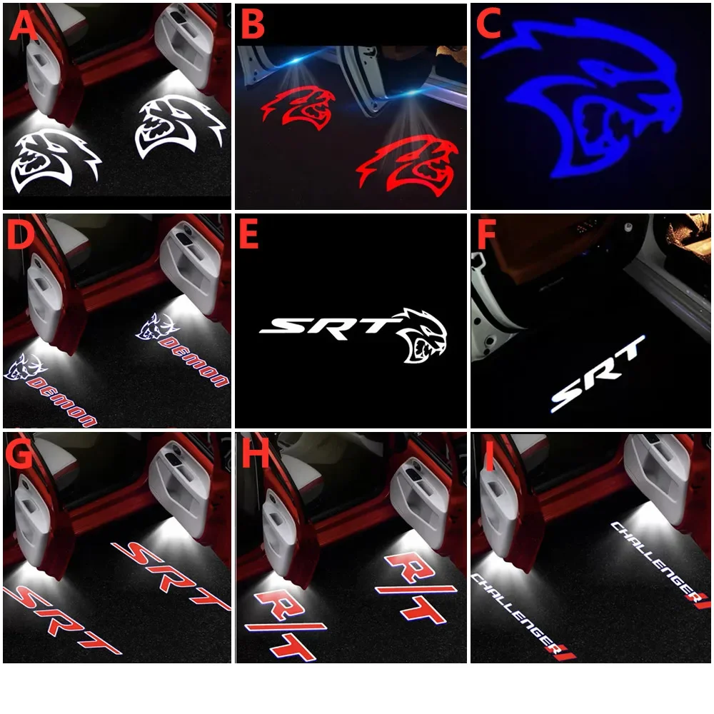 Led Car Door Logo Lights Proiettore Laser Ghost Shadow Lampade Di Benvenuto Per Dodge Challenger Charger Srt Demon Scat Car Goods