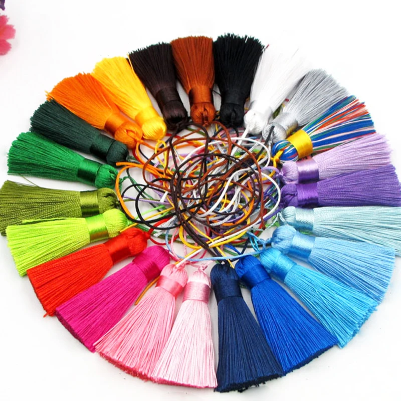 5CM Polyester Silk Tassel Fringe Brush Tassels Trim for Crafts DIY