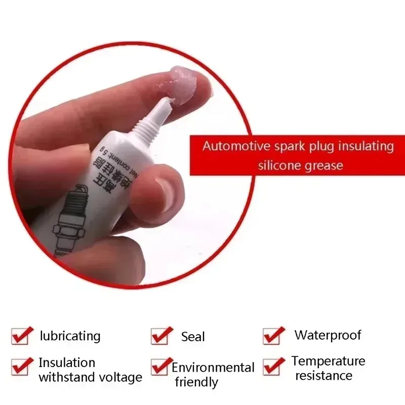 White Car Spark Plug Insulating Grease High Voltage Insulating Ignition Coil Silicone Grease Temperature Corrosion Resistance