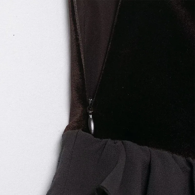 Chic Fashion Velvet Splicing High Waist Mini Skirts For Women New Ruffles Elegant Skirt Woman Y2k Night Club Party Skirts﻿ ﻿