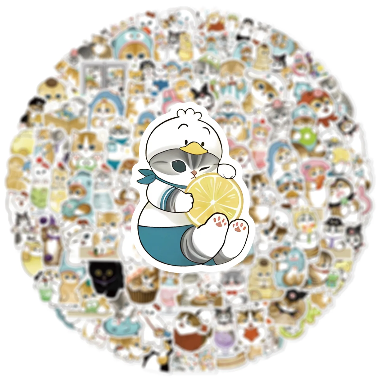 100 Stücke Kawaii Katze Cartoon Aufkleber Niedlichen Tier Aufkleber Laptop Koffer Skateboard Gitarre Telefon Cartoon Aufkleber Kind Geschenk Spielzeug – Detail 11