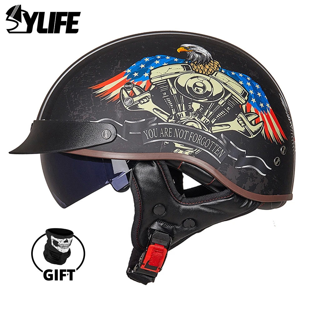 GXT DOT Certification Motorcycle Helmet Retro Casco Moto Helmet Vintage