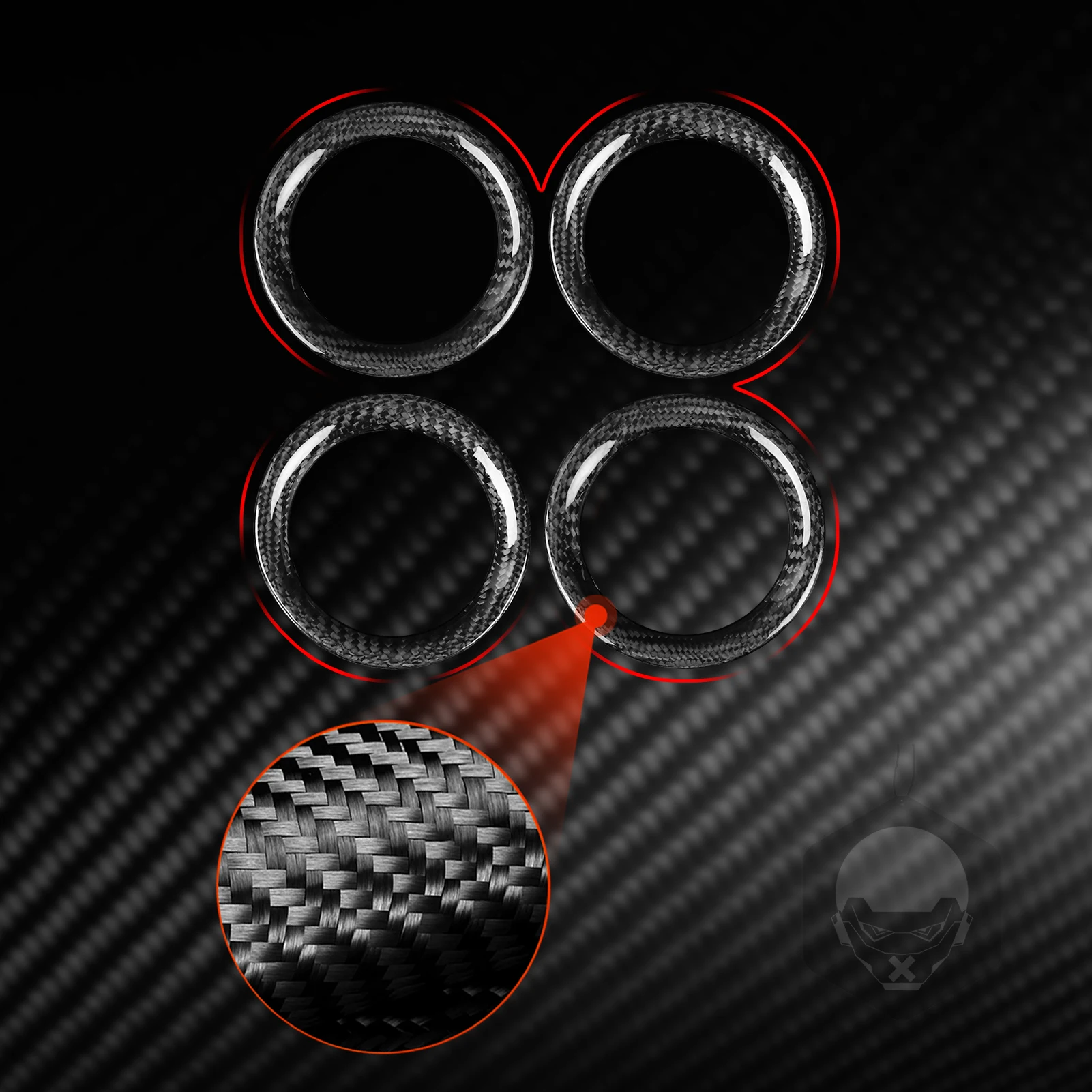 For Nissan GTR R35 2008-2016 Air Conditioning Outlet Vent Ring Real Carbon Fiber Cover Trim Car Interior Styling Accessories